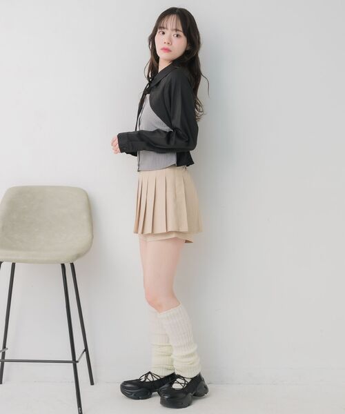 ems excite（エムズエキサイト）の「レイヤード風前リボンBL（シャツ/ブラウス・レディース・ベージュ/チャコールグレー/ブラック・FREE）」の15枚目の写真