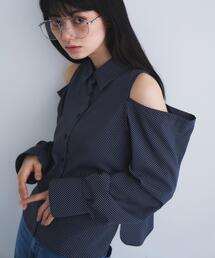 CODE A（コードエー）の「dots open shoulder shirts（シャツ/ブラウス）」