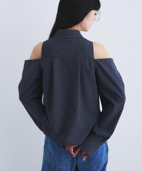 CODE A（コードエー）の「dots open shoulder shirts（シャツ/ブラウス・レディース・ネイビー系5/ブラック系5・00）」の5枚目の写真