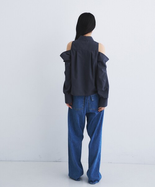 CODE A（コードエー）の「dots open shoulder shirts（シャツ/ブラウス・レディース・ネイビー系5/ブラック系5・00）」の7枚目の写真