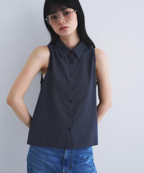 CODE A（コードエー）の「dots open shoulder shirts（シャツ/ブラウス・レディース・ネイビー系5/ブラック系5・00）」の9枚目の写真