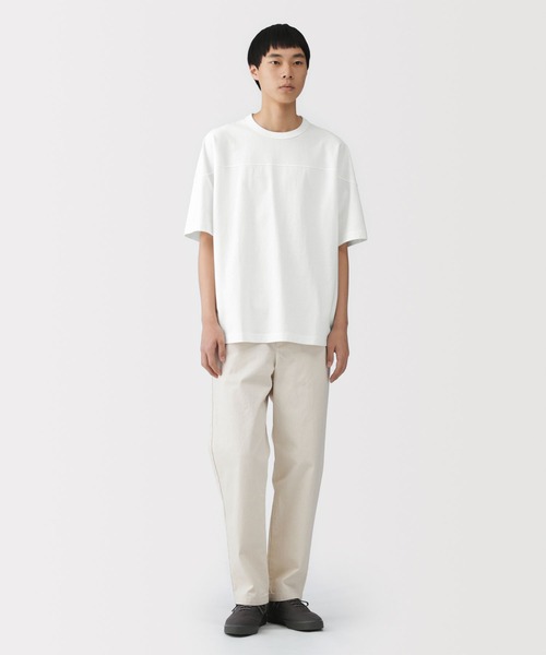 無印良品（ムジルシリョウヒン）の「紳士　洗いざらし太番手フットボール五分袖Ｔシャツ（Tシャツ/カットソー・メンズ・ブラック/ホワイト/ダークグレー・XL/L/S/M）」の4枚目の写真