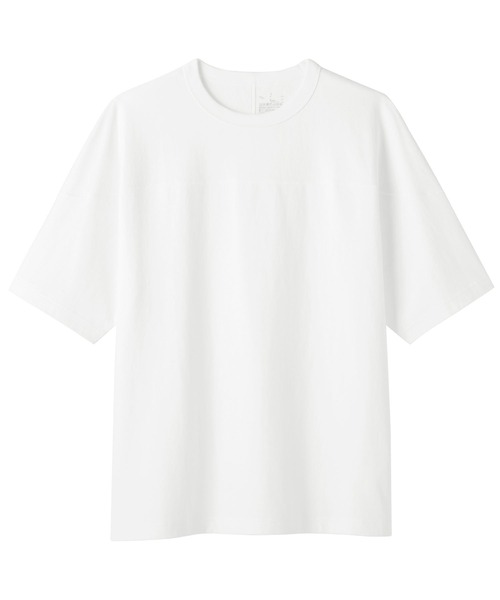 無印良品（ムジルシリョウヒン）の「紳士　洗いざらし太番手フットボール五分袖Ｔシャツ（Tシャツ/カットソー・メンズ・ブラック/ホワイト/ダークグレー・XL/L/S/M）」の5枚目の写真