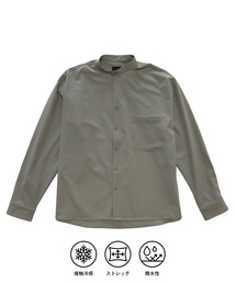 MMMM/ アイスファブリックバンドカラー長袖シャツ
