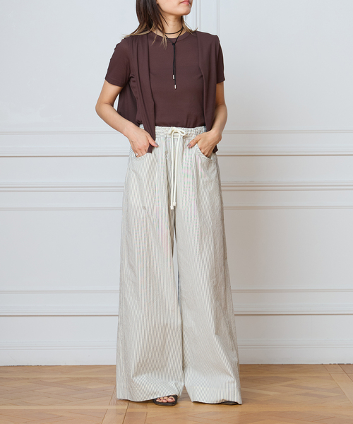 IENA LA BOUCLE（イエナラブークル）の「IENA LA BOUCLE コットンリブハーフスリーブカットソー（Tシャツ/カットソー・レディース・ブラック/ストーン/チョコ/ブラウン・FREE）」の14枚目の写真