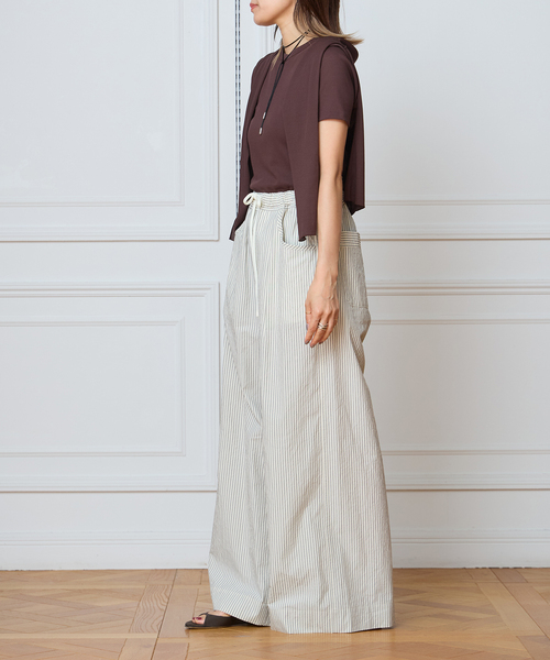 IENA LA BOUCLE（イエナラブークル）の「IENA LA BOUCLE コットンリブハーフスリーブカットソー（Tシャツ/カットソー・レディース・ブラック/ストーン/チョコ/ブラウン・FREE）」の15枚目の写真