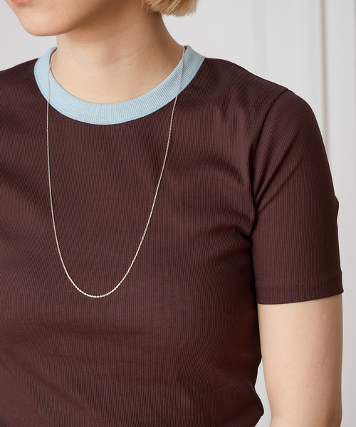 IENA LA BOUCLE（イエナラブークル）の「IENA LA BOUCLE コットンリブハーフスリーブカットソー（Tシャツ/カットソー・レディース・ブラック/ストーン/チョコ/ブラウン・FREE）」の21枚目の写真