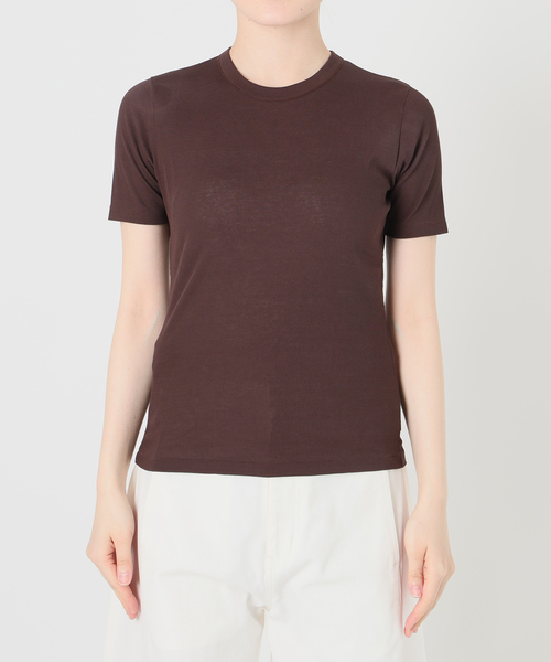 IENA LA BOUCLE（イエナラブークル）の「IENA LA BOUCLE コットンリブハーフスリーブカットソー（Tシャツ/カットソー・レディース・ブラック/ストーン/チョコ/ブラウン・FREE）」の9枚目の写真
