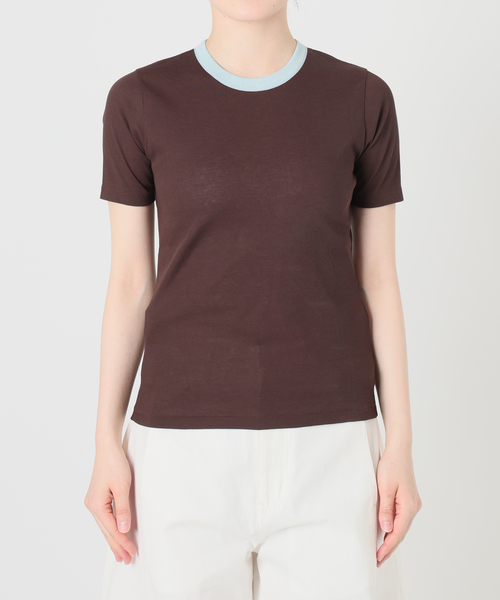 IENA LA BOUCLE（イエナラブークル）の「IENA LA BOUCLE コットンリブハーフスリーブカットソー（Tシャツ/カットソー・レディース・ブラック/ストーン/チョコ/ブラウン・FREE）」の11枚目の写真