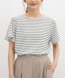 【ハニさら・汗ジミ軽減加工】汗ジミ軽減フレア袖T