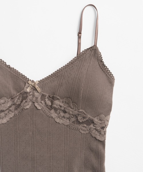 PRANK PROJECT(プランクプロジェクト)の「【2026Summer Pre-Order】アイレットレースカップインキャミ / Eyelet Lace Cup-In Cami(キャミソール・レディース・ホワイト/グレー/ブラック・FREE)」の4枚目の写真