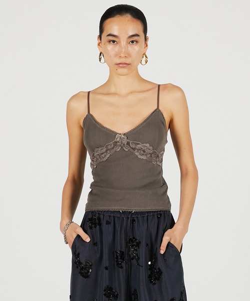 PRANK PROJECT(プランクプロジェクト)の「アイレットレースカップインキャミ / Eyelet Lace Cup-In Cami(キャミソール・レディース・ホワイト/グレー/ブラック・FREE)」の5枚目の写真