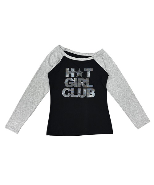 MATU:TA(マトゥータ)の「【困ったらコレ!】ショルダースタッズラグランTシャツ / ロンT 長袖 オフショルダー ミドル丈 配色 ロゴ レタリング スタッズ プリント 海外ファッション 海外ガール 星 スター Y2K カジュアル トレンド(Tシャツ/カットソー・レディース・ブラック/グレー/ホワイト・FREE)」の11枚目の写真