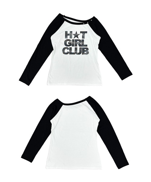 MATU:TA(マトゥータ)の「【困ったらコレ!】ショルダースタッズラグランTシャツ / ロンT 長袖 オフショルダー ミドル丈 配色 ロゴ レタリング スタッズ プリント 海外ファッション 海外ガール 星 スター Y2K カジュアル トレンド(Tシャツ/カットソー・レディース・ブラック/グレー/ホワイト・FREE)」の13枚目の写真