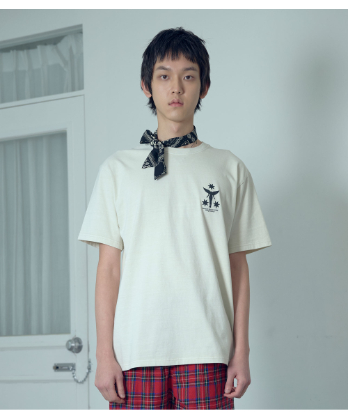 NICE GHOST CLUB(ナイスゴーストクラブ)の「SANCTUM SOCIETY PIGMENT DYED TEE_IVORY(NG2GMUT518A)(Tシャツ/カットソー・レディース・アイボリー・SMALL/MEDIUM/LARGE)」の1枚目の写真