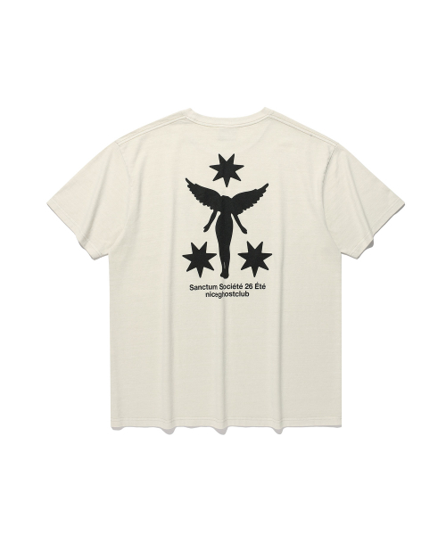 NICE GHOST CLUB(ナイスゴーストクラブ)の「SANCTUM SOCIETY PIGMENT DYED TEE_IVORY(NG2GMUT518A)(Tシャツ/カットソー・レディース・アイボリー・SMALL/MEDIUM/LARGE)」の5枚目の写真