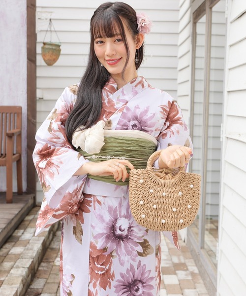Honeys（ハニーズ）の「パール付カゴバッグ（和装小物・レディース・ベージュ・FREE）」の8枚目の写真