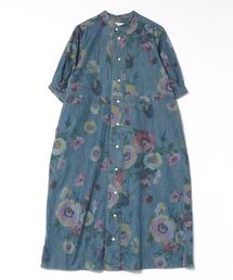 H.A.K（ハク）の「ライトオンスデニムポピープリントワンピース（前開き）（ワンピース）」