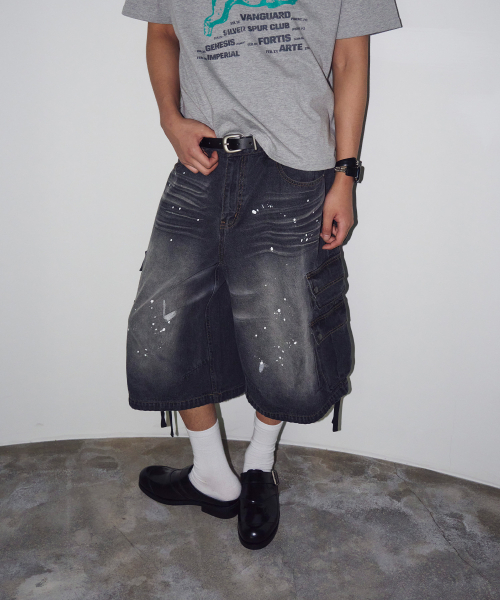 TRAVEL（トラベル）の「ペインティングカーゴデニムショーツブラック（その他パンツ・レディース・その他・SMALL/MEDIUM/LARGE）」の5枚目の写真