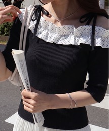 オフショル オフショルダー」に該当するトップス（ブラック/黒色系