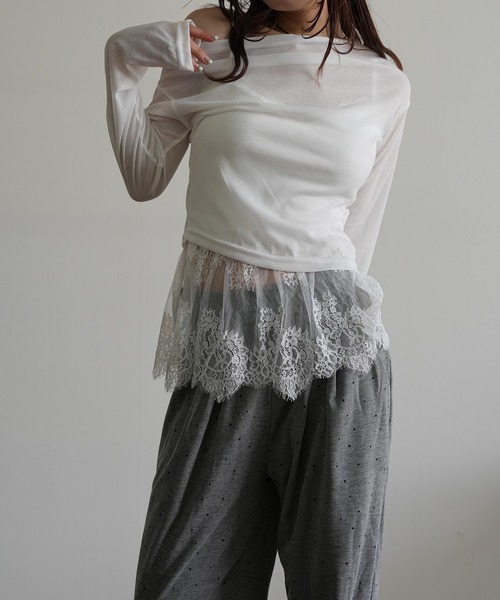 Kotoe(コトエ)の「アシンメトリー ワンショルダー シアーカットソー(Tシャツ/カットソー・レディース・ブラック/グレー/ホワイト・FREE)」の14枚目の写真