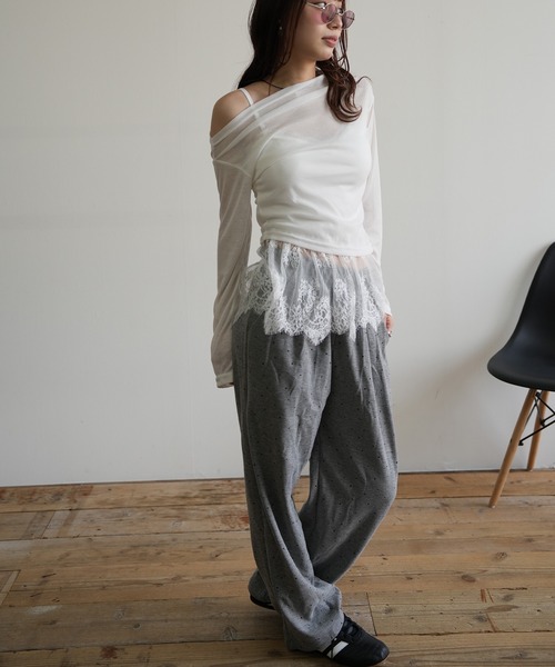 Kotoe(コトエ)の「アシンメトリー ワンショルダー シアーカットソー(Tシャツ/カットソー・レディース・ブラック/グレー/ホワイト・FREE)」の18枚目の写真