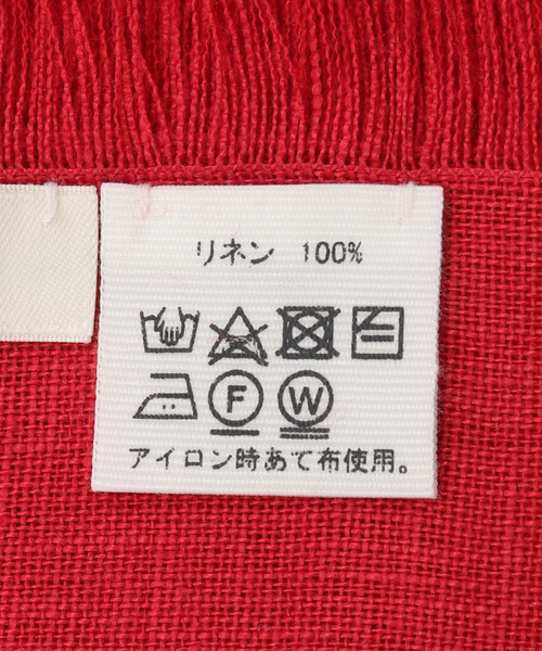 FRAMeWORK(フレームワーク)の「ASAUCE MELER/アソースメレ オーガニックリネンドライキャンバススクエア100(ストール/ショール・レディース・レッド/ライトグレー・FREE)」の10枚目の写真