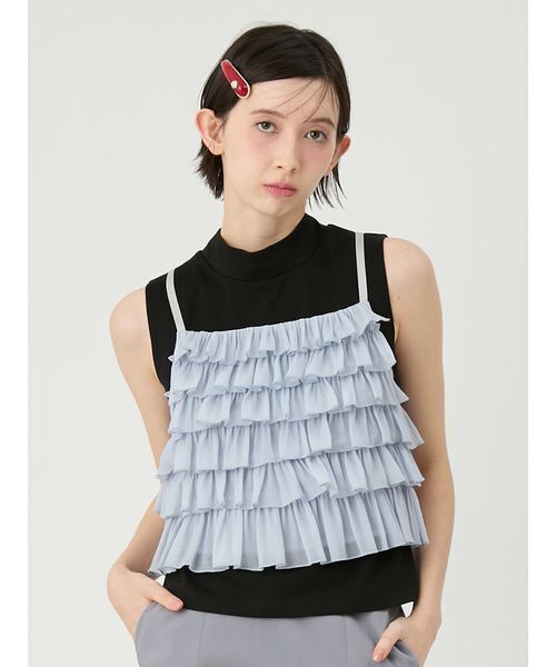 LILY BROWN（リリーブラウン）の「ビスチェセットカットトップス（Tシャツ/カットソー・レディース・アイボリー/ブラック/ピンク・F）」の3枚目の写真