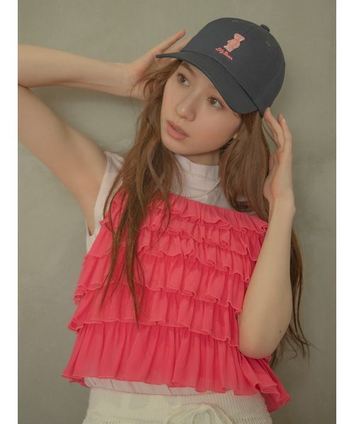 LILY BROWN（リリーブラウン）の「ビスチェセットカットトップス（Tシャツ/カットソー・レディース・アイボリー/ブラック/ピンク・F）」の4枚目の写真