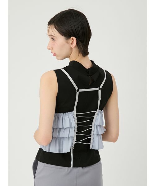 LILY BROWN（リリーブラウン）の「ビスチェセットカットトップス（Tシャツ/カットソー・レディース・アイボリー/ブラック/ピンク・F）」の7枚目の写真