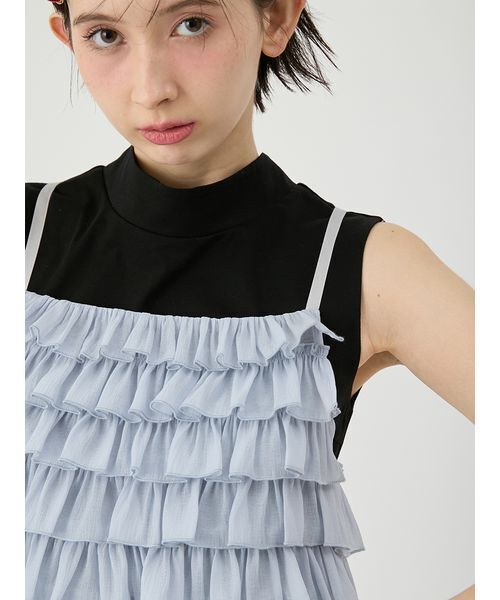 LILY BROWN（リリーブラウン）の「ビスチェセットカットトップス（Tシャツ/カットソー・レディース・アイボリー/ブラック/ピンク・F）」の9枚目の写真