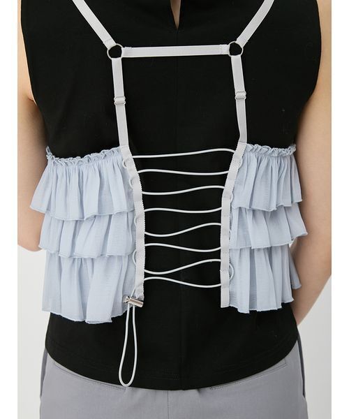 LILY BROWN（リリーブラウン）の「ビスチェセットカットトップス（Tシャツ/カットソー・レディース・アイボリー/ブラック/ピンク・F）」の12枚目の写真
