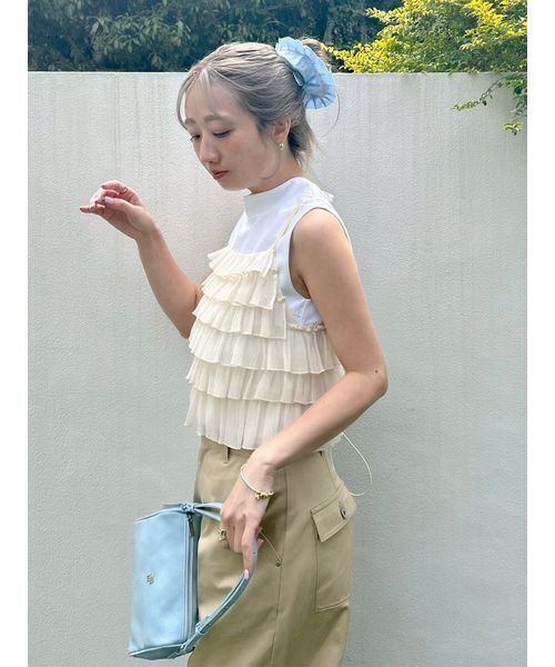 LILY BROWN（リリーブラウン）の「ビスチェセットカットトップス（Tシャツ/カットソー・レディース・アイボリー/ブラック/ピンク・F）」の14枚目の写真