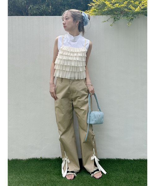 LILY BROWN（リリーブラウン）の「ビスチェセットカットトップス（Tシャツ/カットソー・レディース・アイボリー/ブラック/ピンク・F）」の16枚目の写真