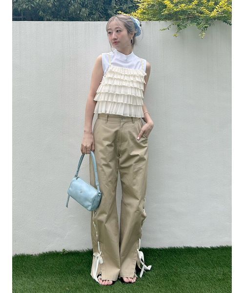 LILY BROWN（リリーブラウン）の「ビスチェセットカットトップス（Tシャツ/カットソー・レディース・アイボリー/ブラック/ピンク・F）」の17枚目の写真