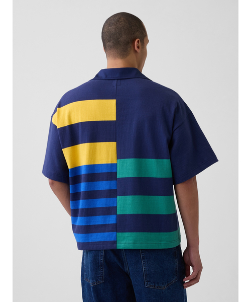GAP(ギャップ)の「Gap × Sean Wotherspoon オーバーサイズ ミックスストライプ ボクシーポロシャツ(ポロシャツ・メンズ・ネイビー・XS/M/L/S/XL)」の10枚目の写真
