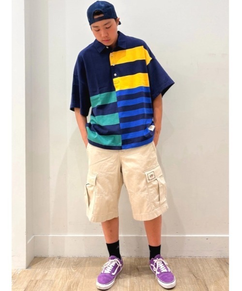 GAP(ギャップ)の「Gap × Sean Wotherspoon オーバーサイズ ミックスストライプ ボクシーポロシャツ(ポロシャツ・メンズ・ネイビー・XS/M/L/S/XL)」の7枚目の写真