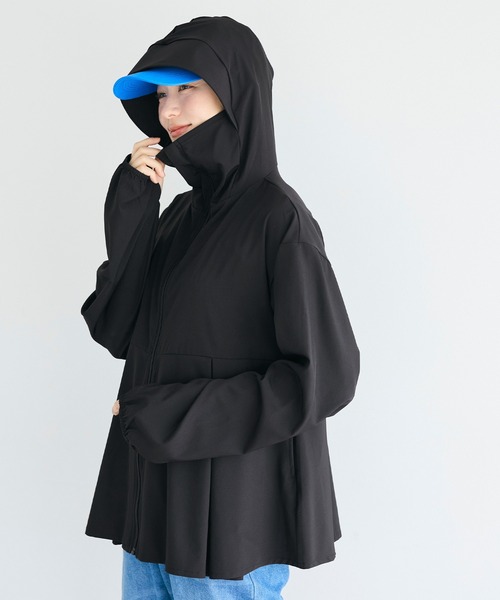 coca(coca)(コカ)の「UVカットタックぺプラムパーカー(パーカー・レディース・ブラック/グレイッシュベージュ・L/M/S)」の10枚目の写真