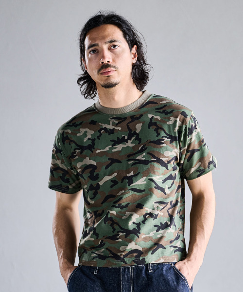SILVER BULLET(シルバーバレット)の「『SILVER BULLET SELECT AP/シルバーバレットセレクト』ケミカル加工短丈半袖Tシャツ(Tシャツ/カットソー・メンズ・カモフラージュ/チャコール/ブラック/ホワイト・L/M)」の1枚目の写真