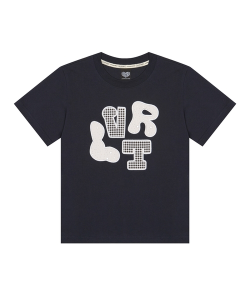 LUVISTRUE（ラヴイズトゥルー）の「LVTR PATCH TEE(3COLOR)（Tシャツ/カットソー・レディース・グレー/ネイビー/ホワイト・FREE）」の3枚目の写真