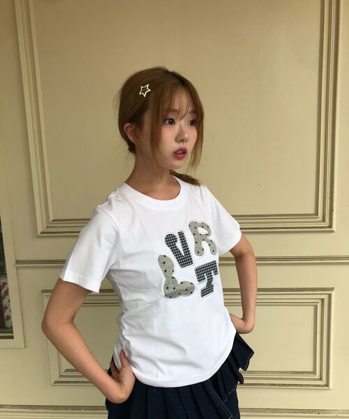 LUVISTRUE（ラヴイズトゥルー）の「LVTR PATCH TEE(3COLOR)（Tシャツ/カットソー・レディース・グレー/ネイビー/ホワイト・FREE）」の17枚目の写真