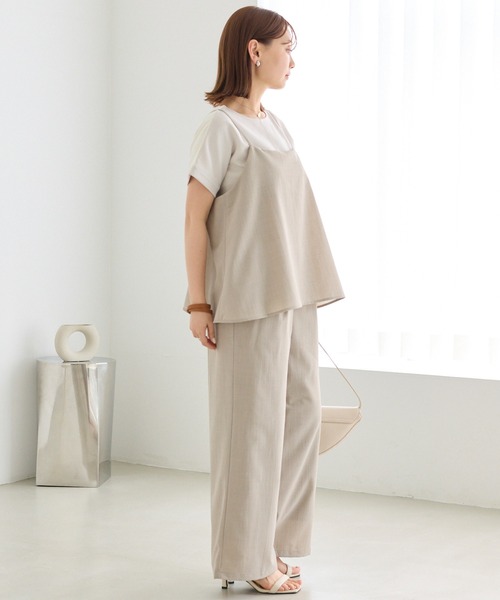 LAVEANGE(ラビアンジェ)の「【好機能シリーズ】UVカット・吸水速乾|エアリーリネンドッキングオールインワン|360度こなれ見え/バックスリット/リネンライク(サロペット/オーバーオール・レディース・ベージュ/ブラウン/ブラック・M/LL/3L/4L)」の20枚目の写真