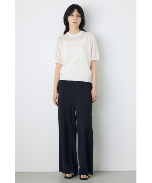 AZUL by moussy(アズールバイマウジー)の「【身長/骨格別着用画像あり】シアートップス クルーネックシアーニットトップス 夏服 秋服 春服 サマーニット ボーダー(ニット/セーター・レディース・ブラック/ブルー系その他3/ホワイト/ホワイト系その他/レッド・SMALL/MEDIUM)」の11枚目の写真