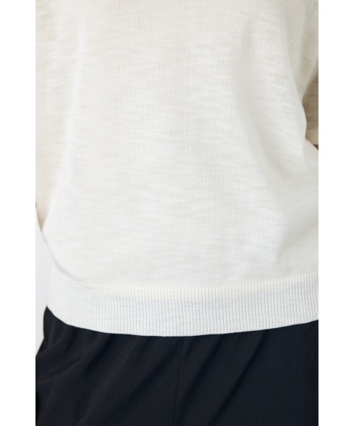 AZUL by moussy(アズールバイマウジー)の「【身長/骨格別着用画像あり】シアートップス クルーネックシアーニットトップス 夏服 秋服 春服 サマーニット ボーダー(ニット/セーター・レディース・ブラック/ブルー系その他3/ホワイト/ホワイト系その他/レッド・SMALL/MEDIUM)」の15枚目の写真
