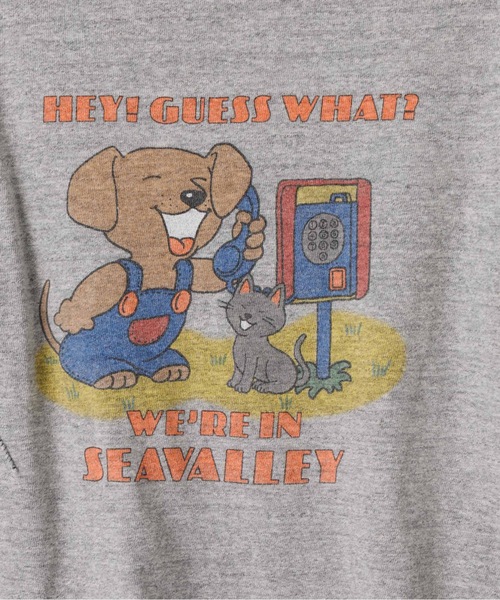 SEA(シー)の「VINTAGE RRもしもし ダメージ 88 ショートTEE(Tシャツ/カットソー・レディース・ホワイト/グレー・ONE SIZE)」の6枚目の写真