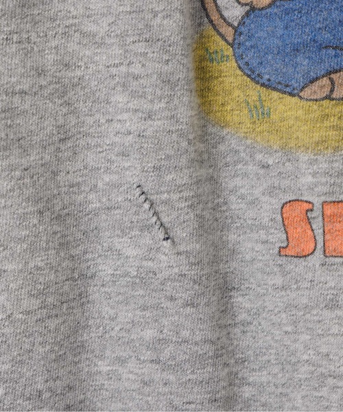 SEA(シー)の「VINTAGE RRもしもし ダメージ 88 ショートTEE(Tシャツ/カットソー・レディース・ホワイト/グレー・ONE SIZE)」の9枚目の写真