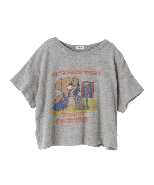SEA(シー)の「VINTAGE RRもしもし ダメージ 88 ショートTEE(Tシャツ/カットソー・レディース・ホワイト/グレー・ONE SIZE)」の11枚目の写真