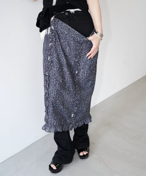 chuclla（チュクラ）の「レオパードシアースカート chw26s279（スカート・レディース・グレー・S/M）」の7枚目の写真