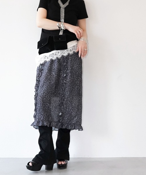 chuclla（チュクラ）の「レオパードシアースカート chw26s279（スカート・レディース・グレー・S/M）」の8枚目の写真