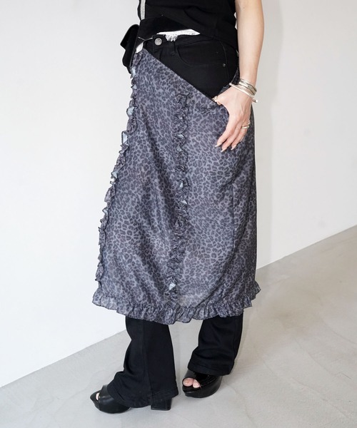 chuclla（チュクラ）の「レオパードシアースカート chw26s279（スカート・レディース・グレー・S/M）」の9枚目の写真